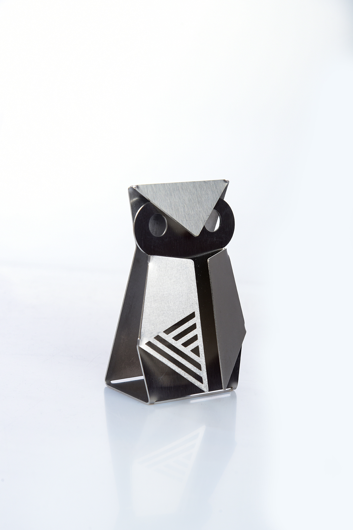 مجسمه دکوراتیو استیل آلفا مدل جغد آقاوخانم کلارا