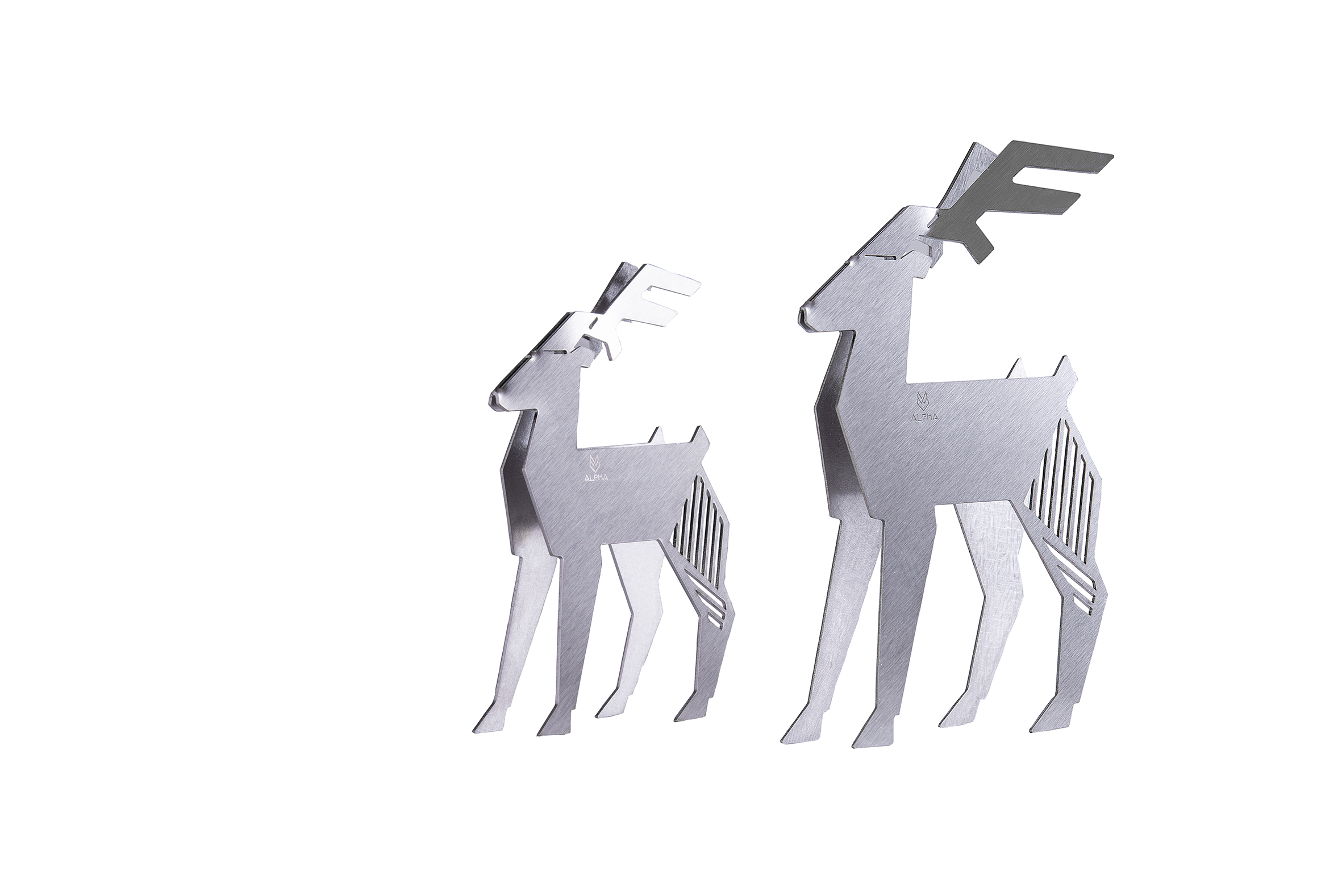 مجسمه دکوراتیو استیل آلفا مدل گوزن ست دوعددی